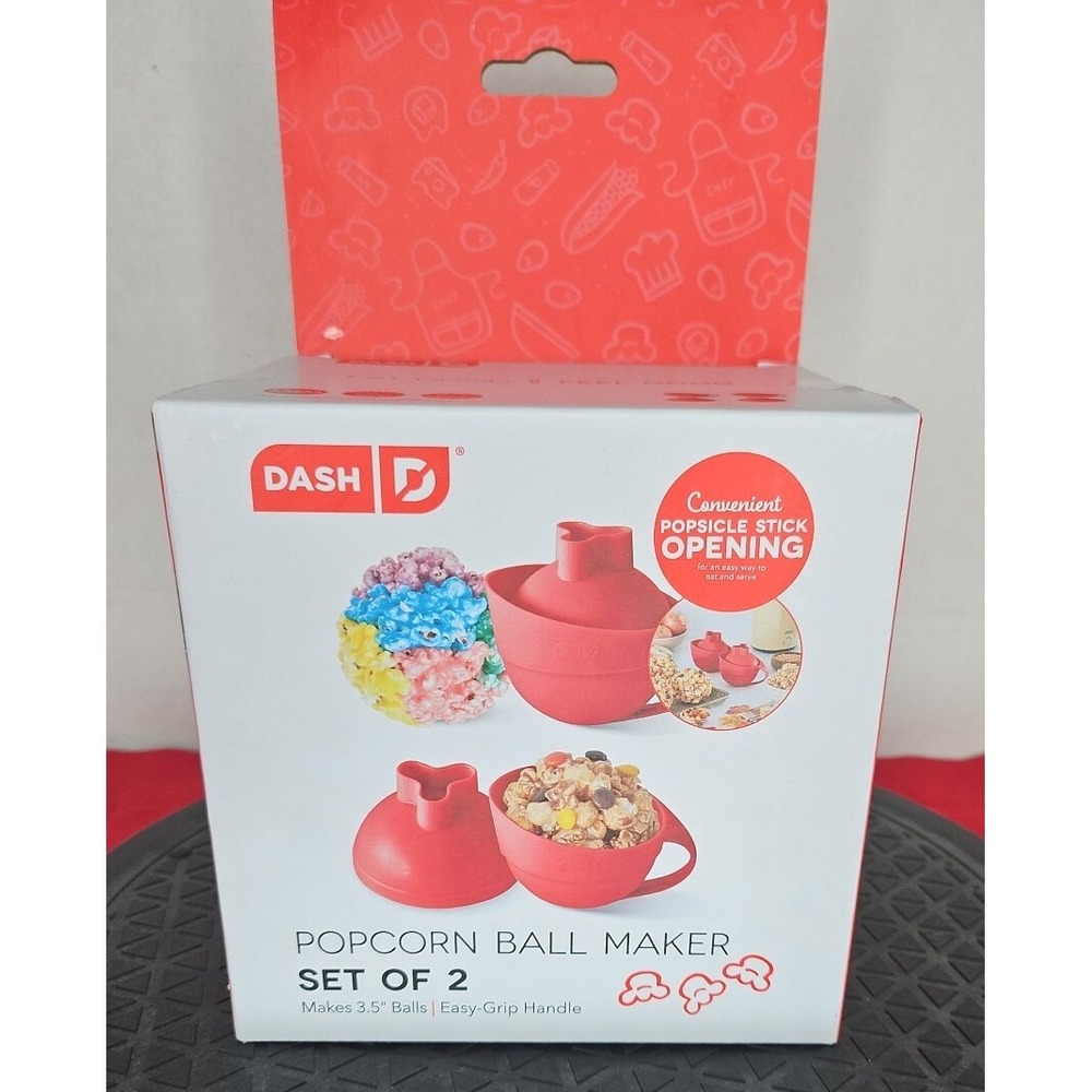 DASH Popcorn Ball Maker Red  Set Of 2 New In Box Sealed‎ Gift